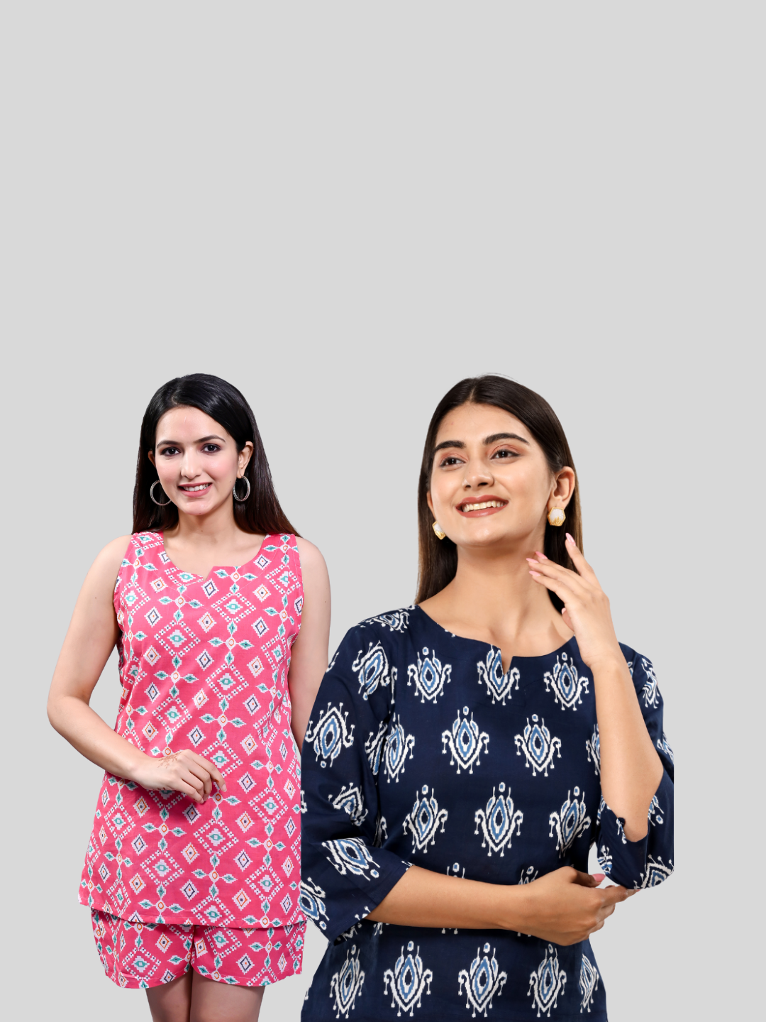 Pink and dark blue lounge wear combo