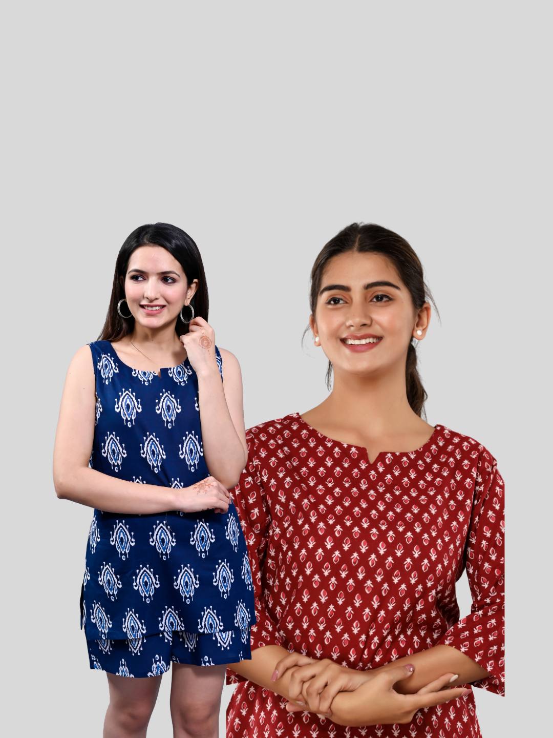 Blue and Red lounge wear combo