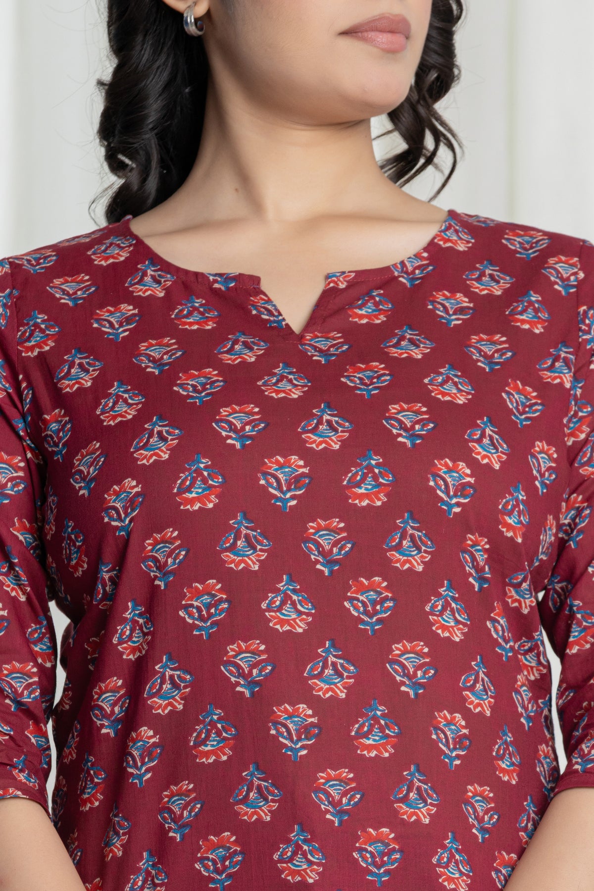 Ruhani Maroon  Short Kurti