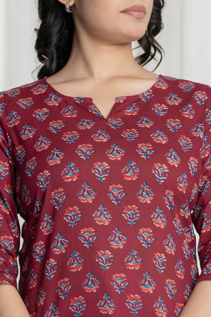 Ruhani Maroon  Short Kurti