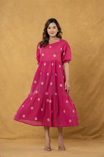 Rosy Bloom One Piece Dress