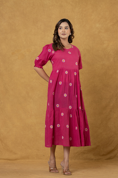 Rosy Bloom One Piece Dress