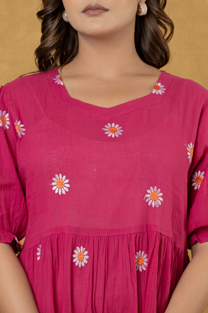 Rosy Bloom One Piece Dress