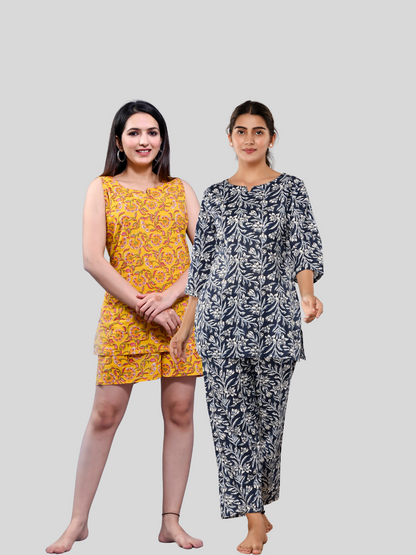 Yellow and Blue lounge wear combo