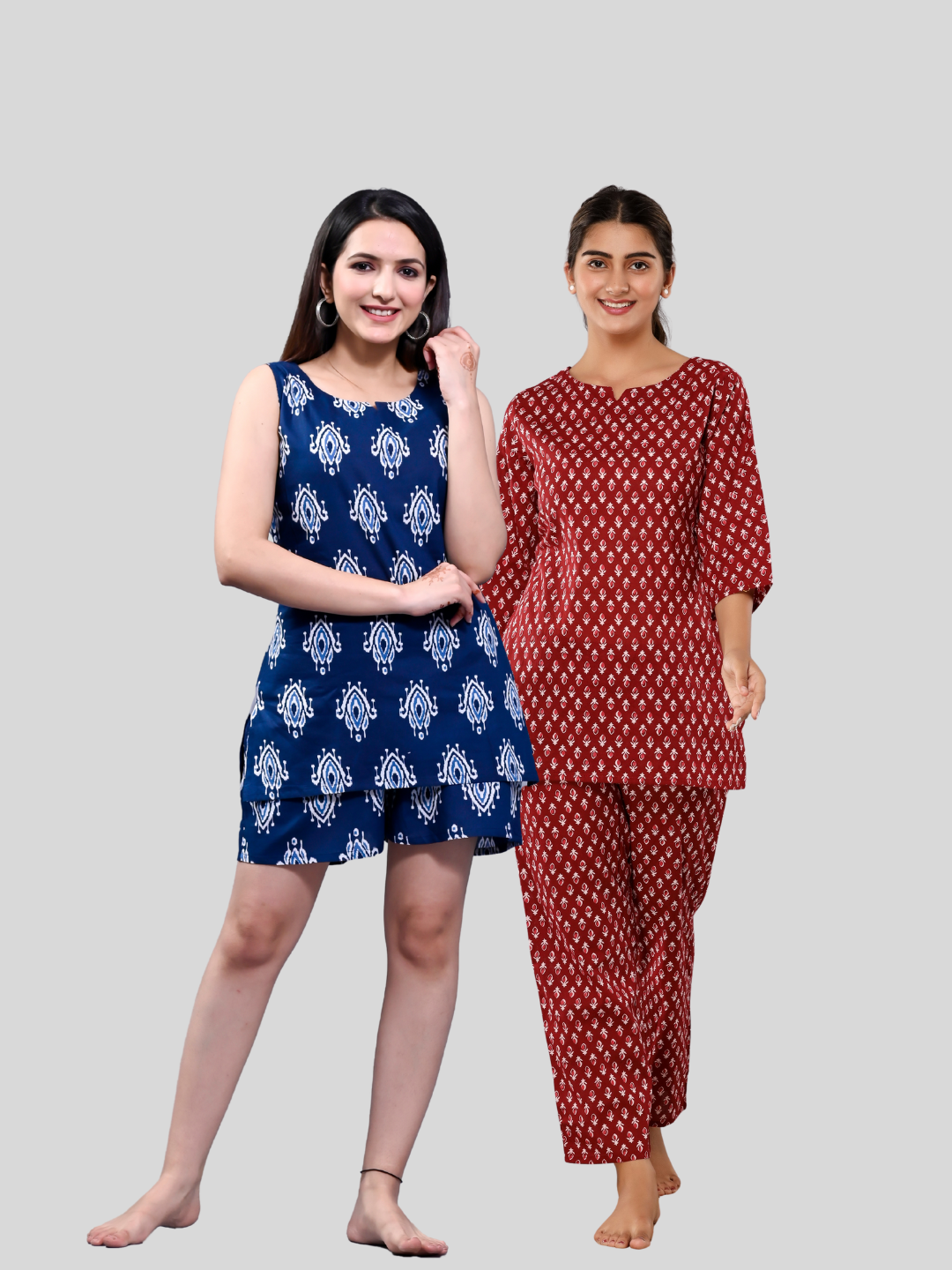 Blue and Red lounge wear combo
