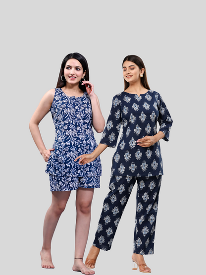 blue and dark blue lounge wear combo