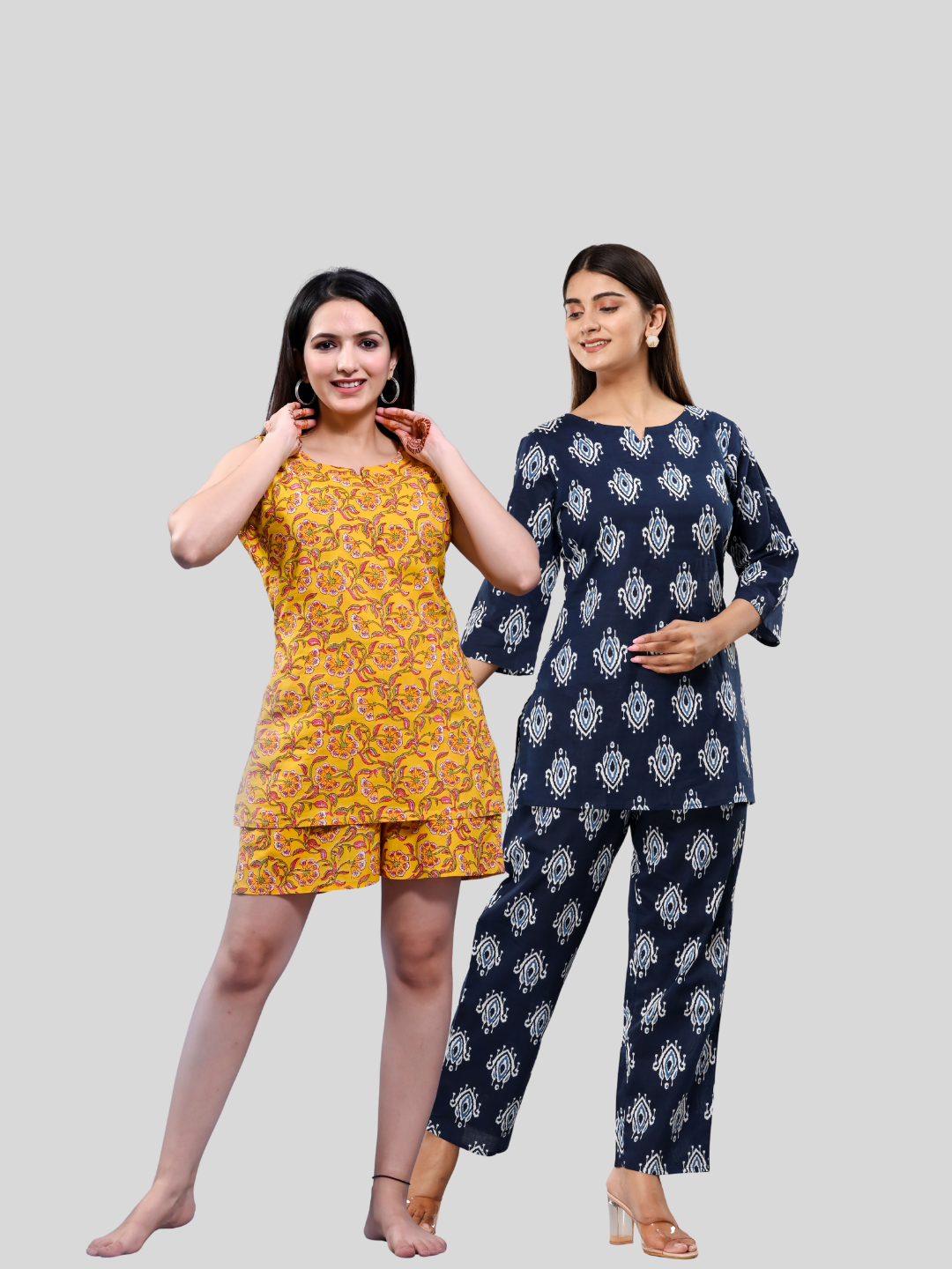 Yellow and Dark blue lounge wear combo
