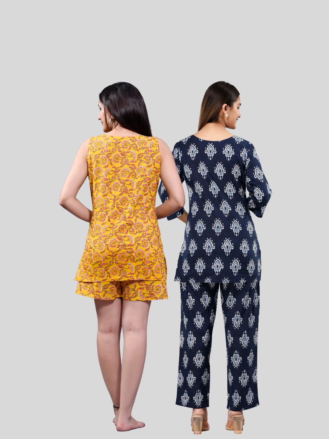Yellow and Dark blue lounge wear combo