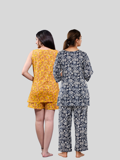 Yellow and Blue lounge wear combo