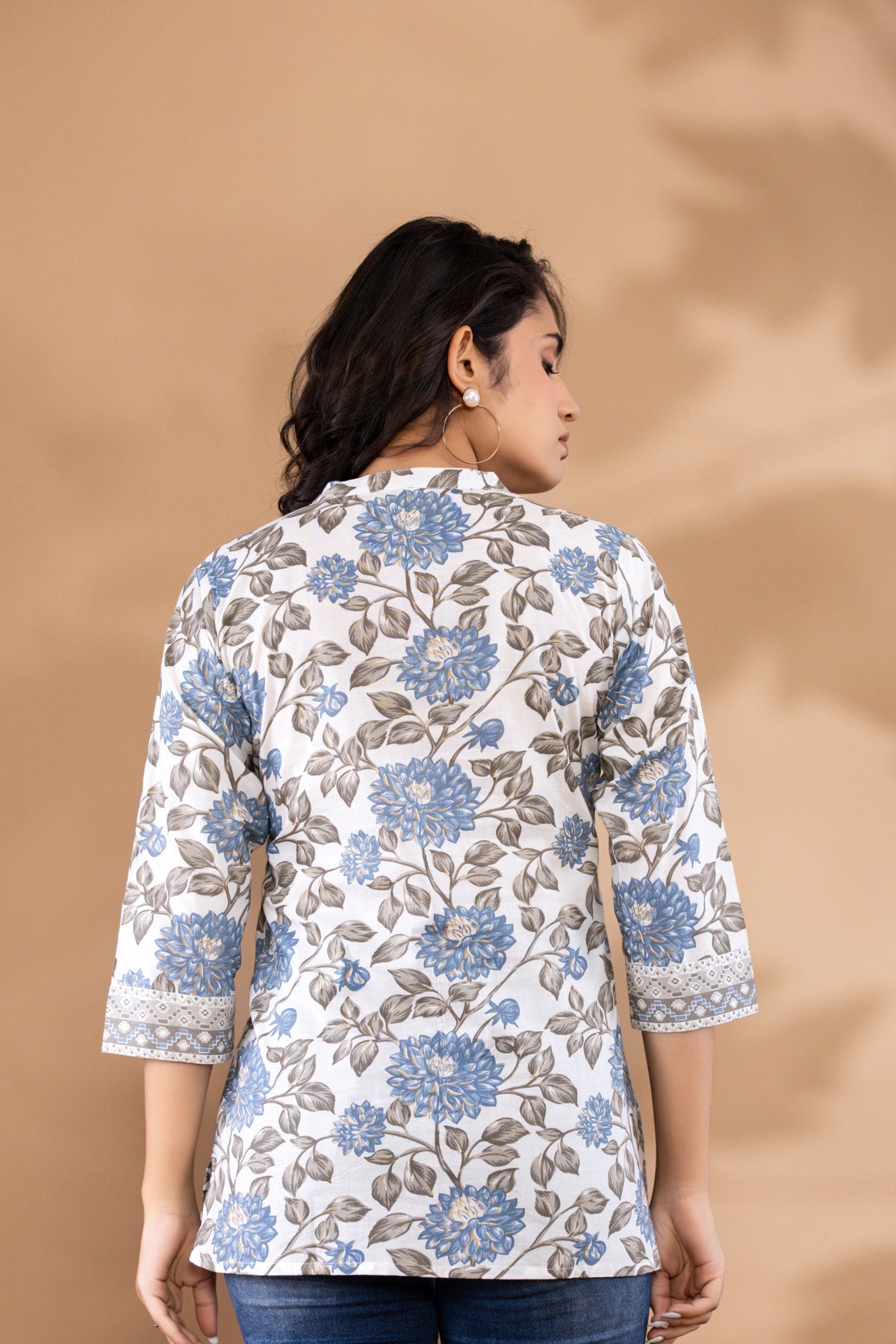 White Cotton Short Kurtis