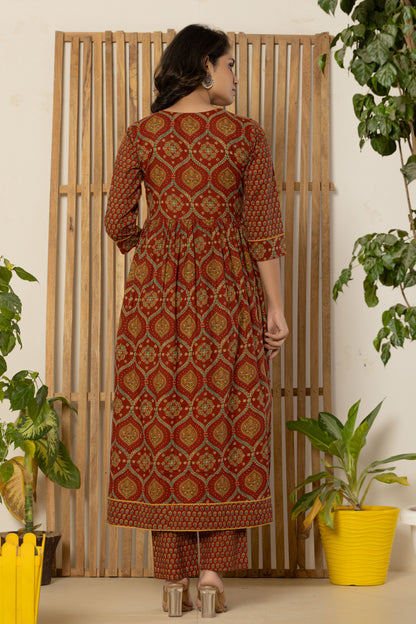 Sienna Ogee Printed Ankarakli Kurta Pant set with Dupataa