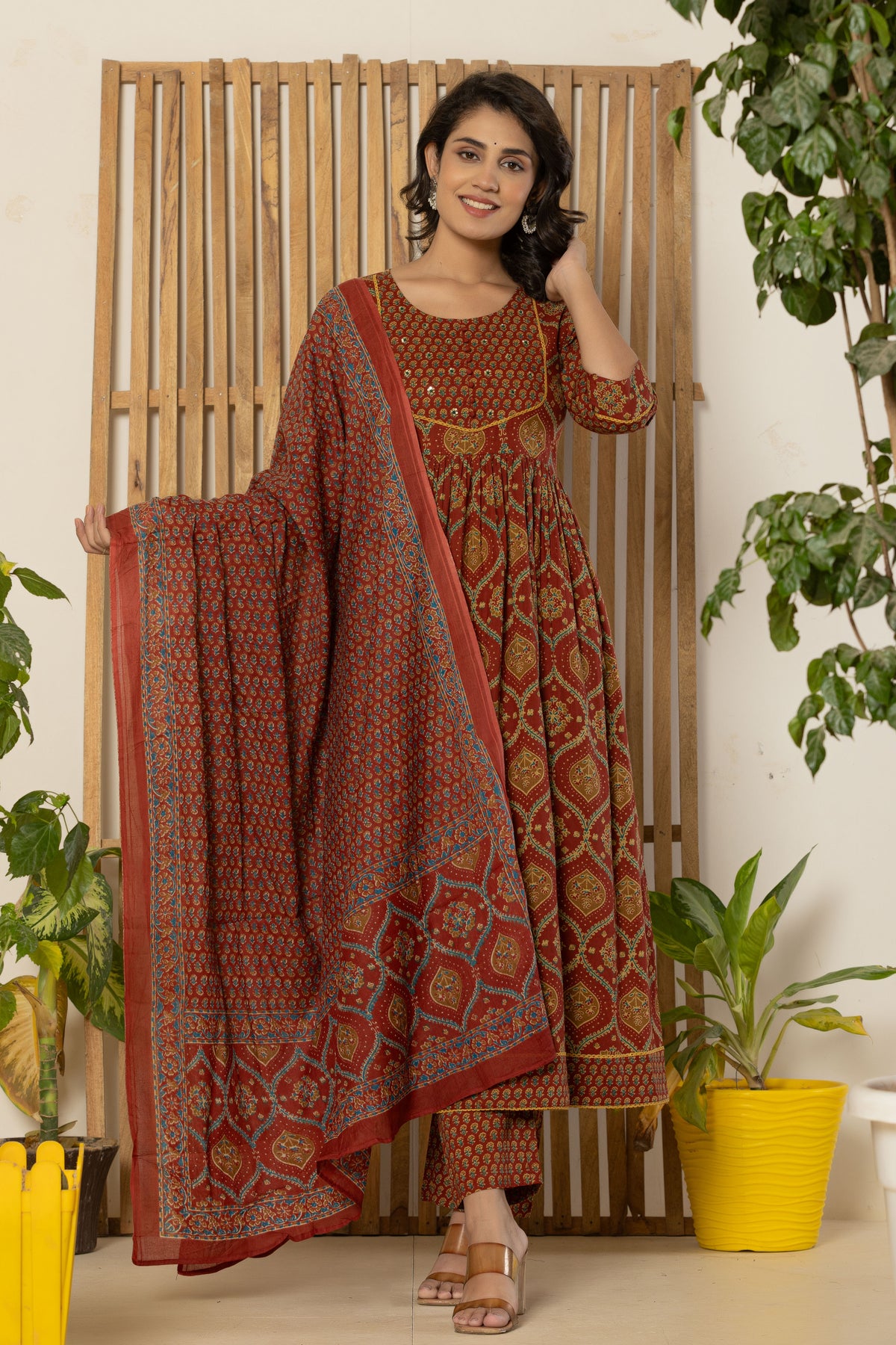 Sienna Ogee Printed Ankarakli Kurta Pant set with Dupataa