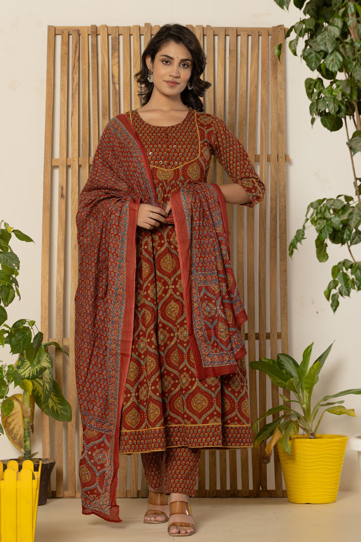 Sienna Ogee Printed Ankarakli Kurta Pant set with Dupataa
