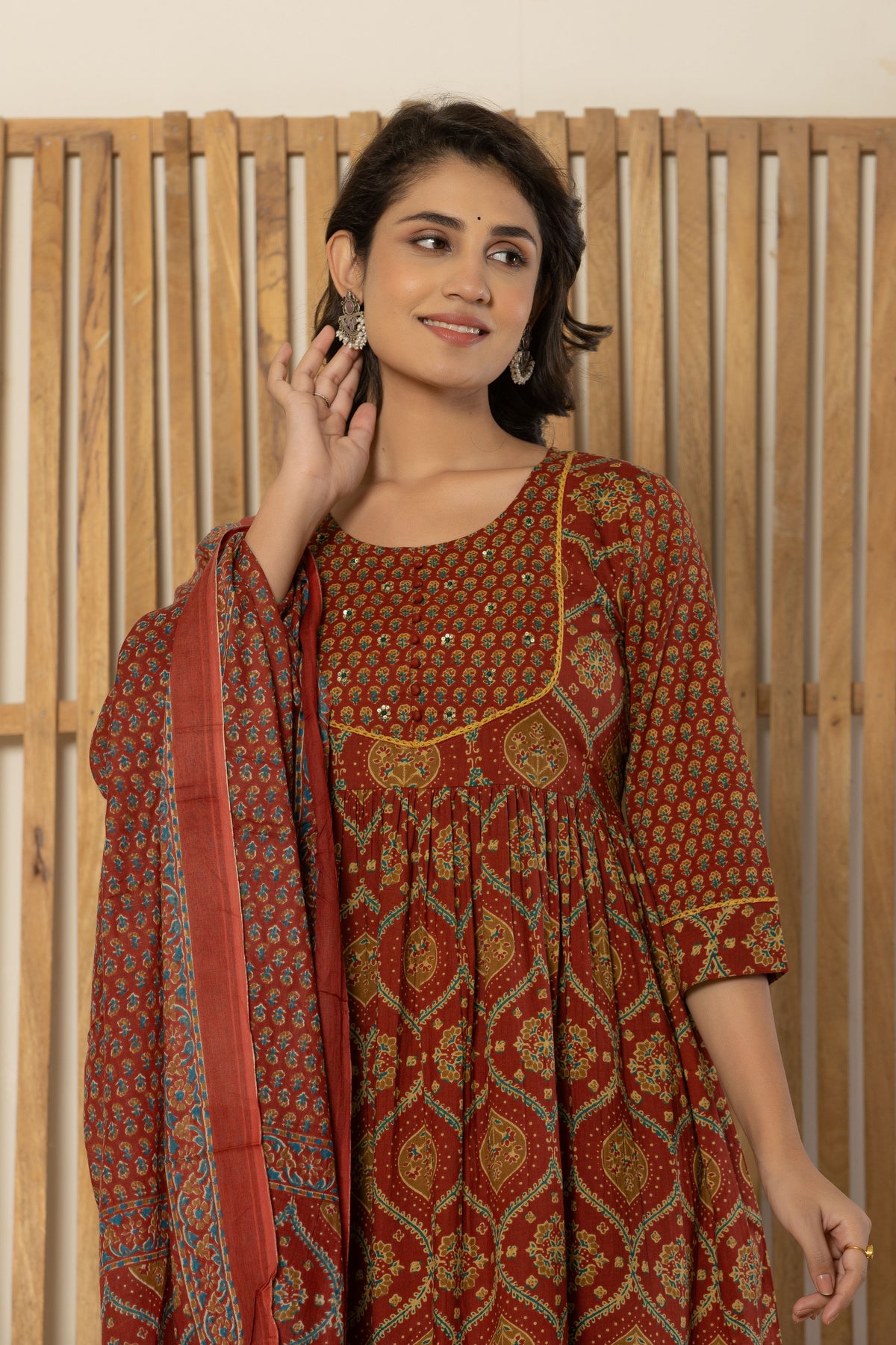 Sienna Ogee Printed Ankarakli Kurta Pant set with Dupataa