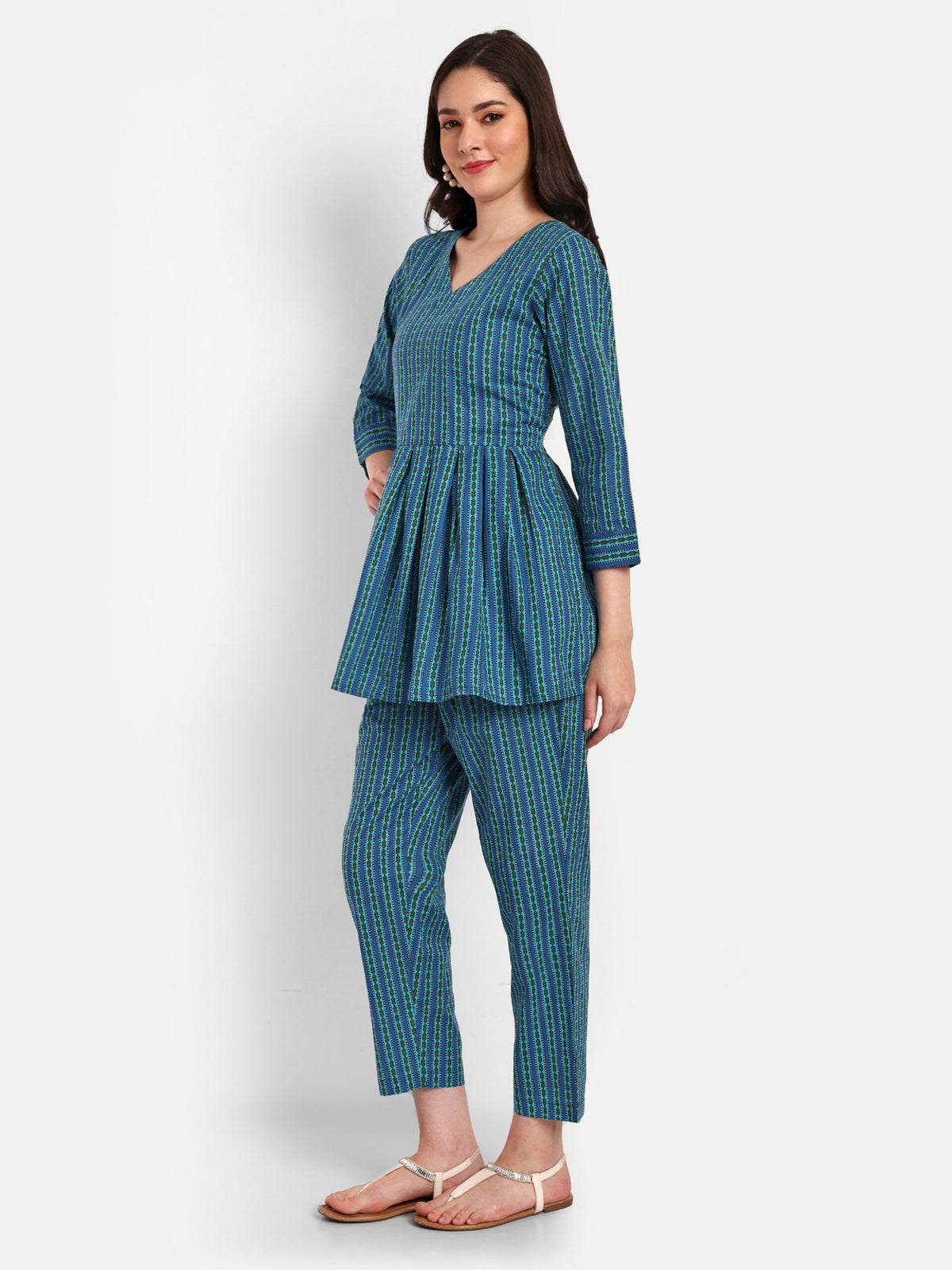 Blue Peplum Style Co-ord Sets
