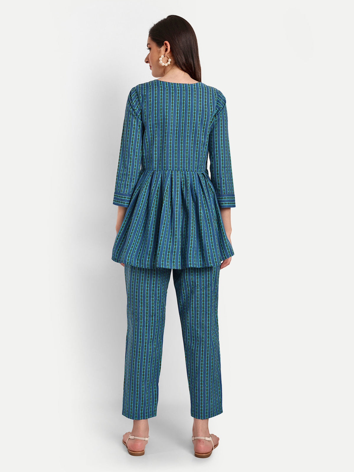 Blue Peplum Style Co-ord Sets