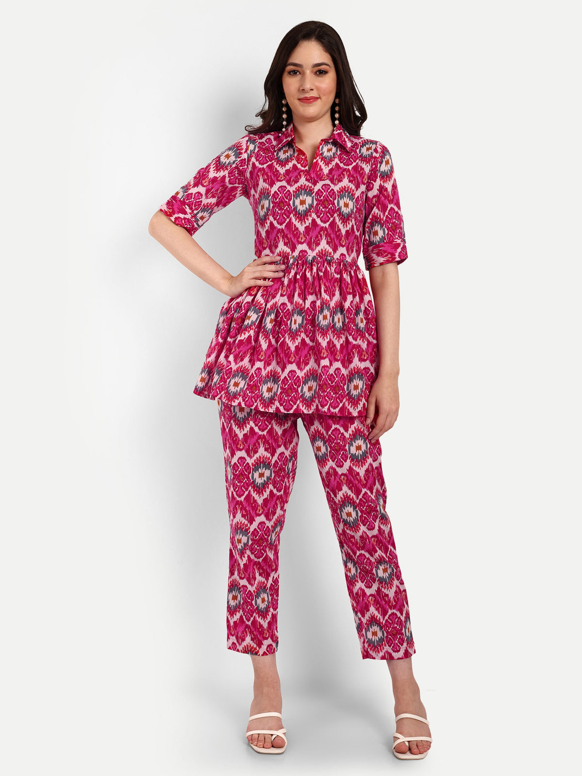 Pink Peplum Style Co-ord Sets