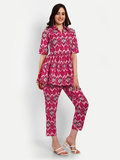 Pink Peplum Style Co-ord Sets