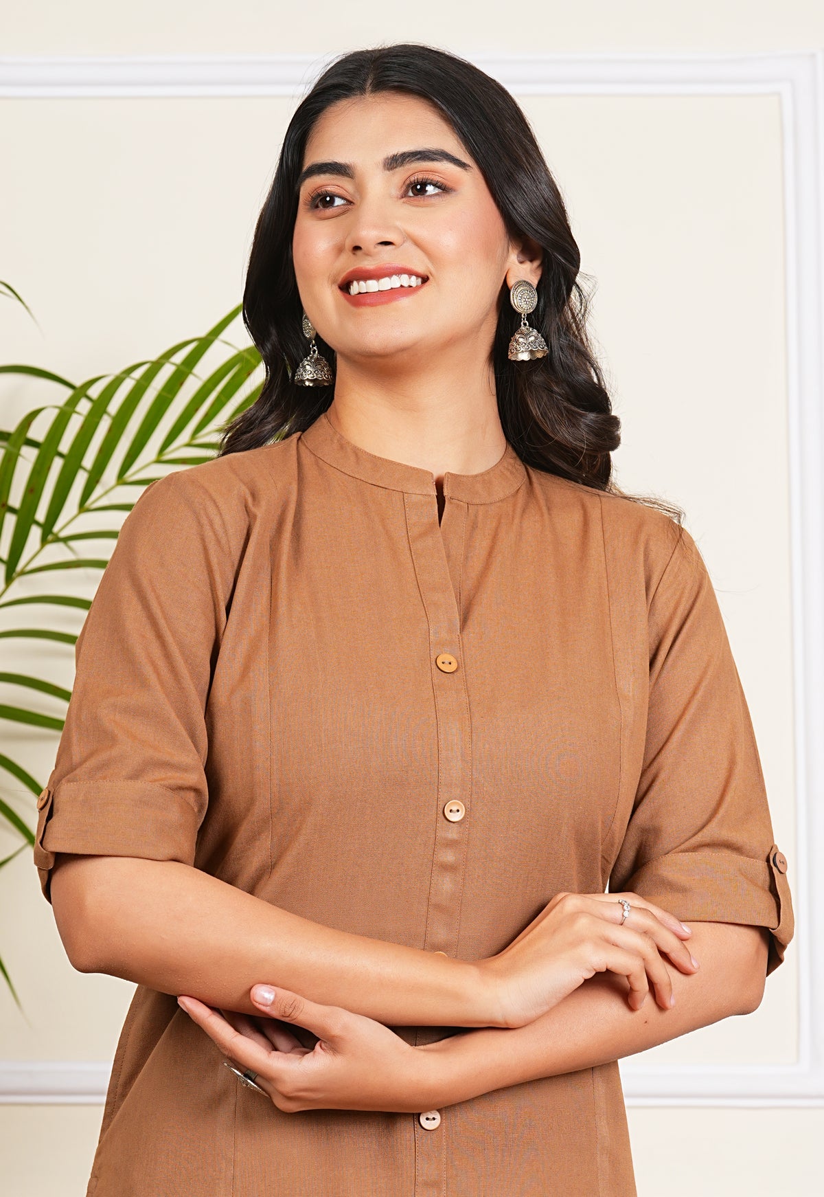 Cotton Pleated A-Line Kurta