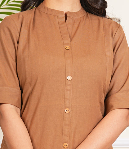 Cotton Pleated A-Line Kurta