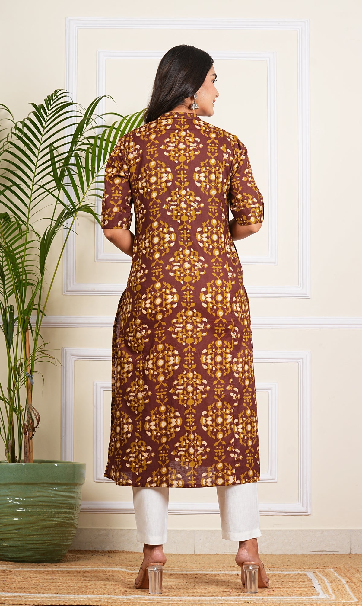 Cotton Pleated A-Line Kurta