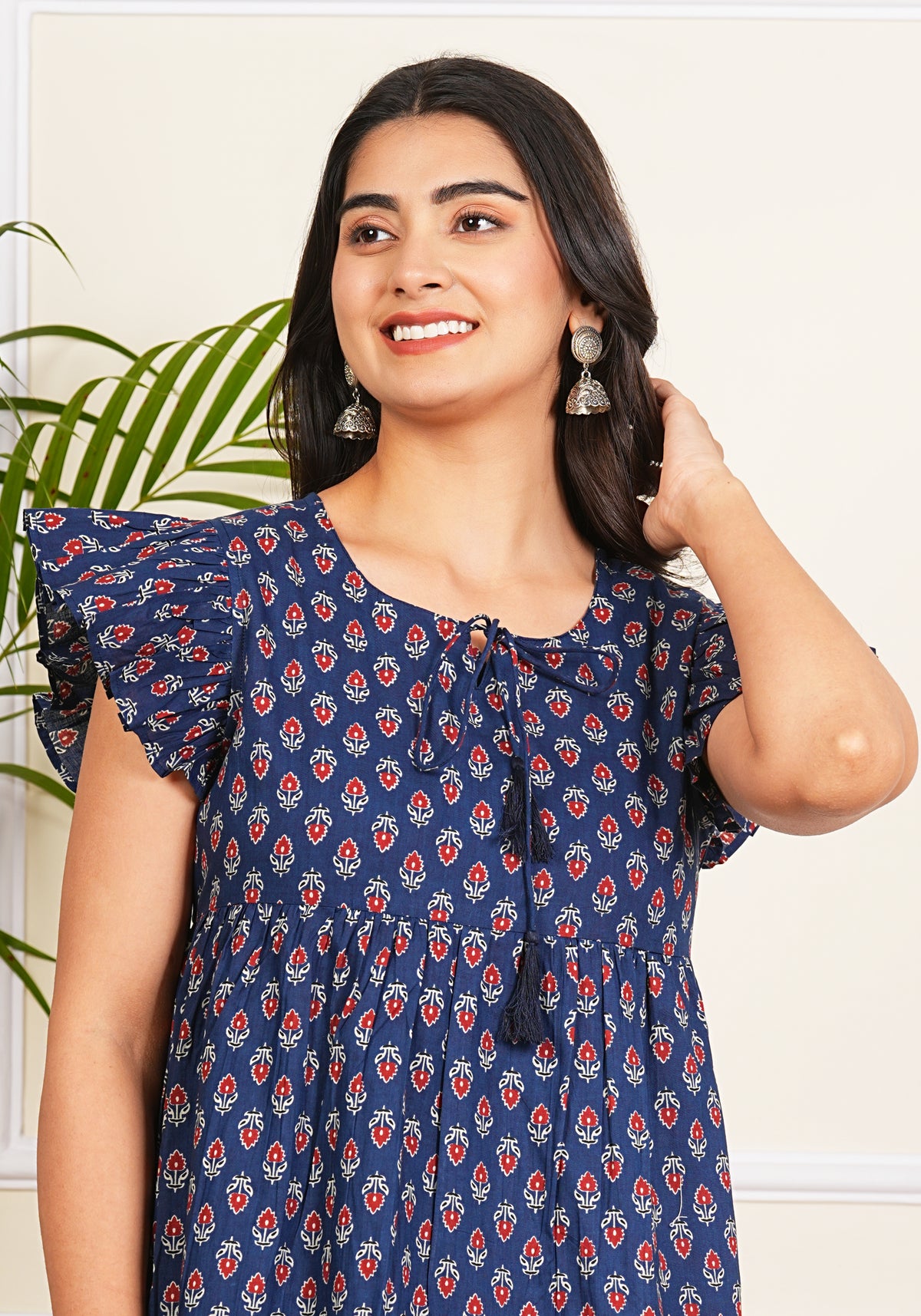 Blue Ruffle Cotton Co-ord set