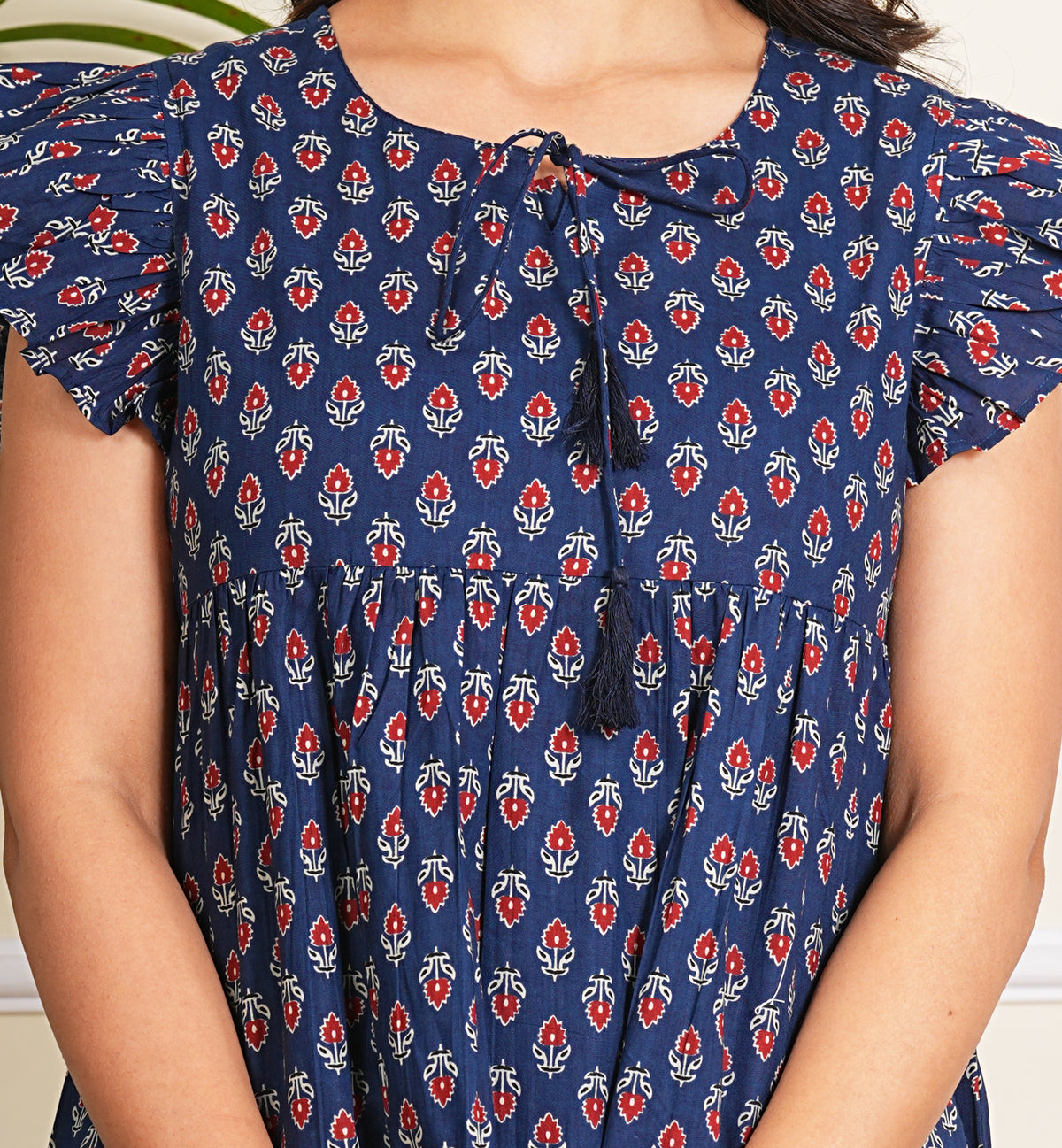 Blue Ruffle Cotton Co-ord set