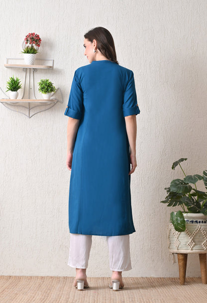 Neel Tara Straight  Kurti