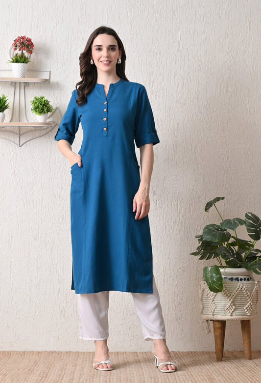 Neel Tara Straight  Kurti