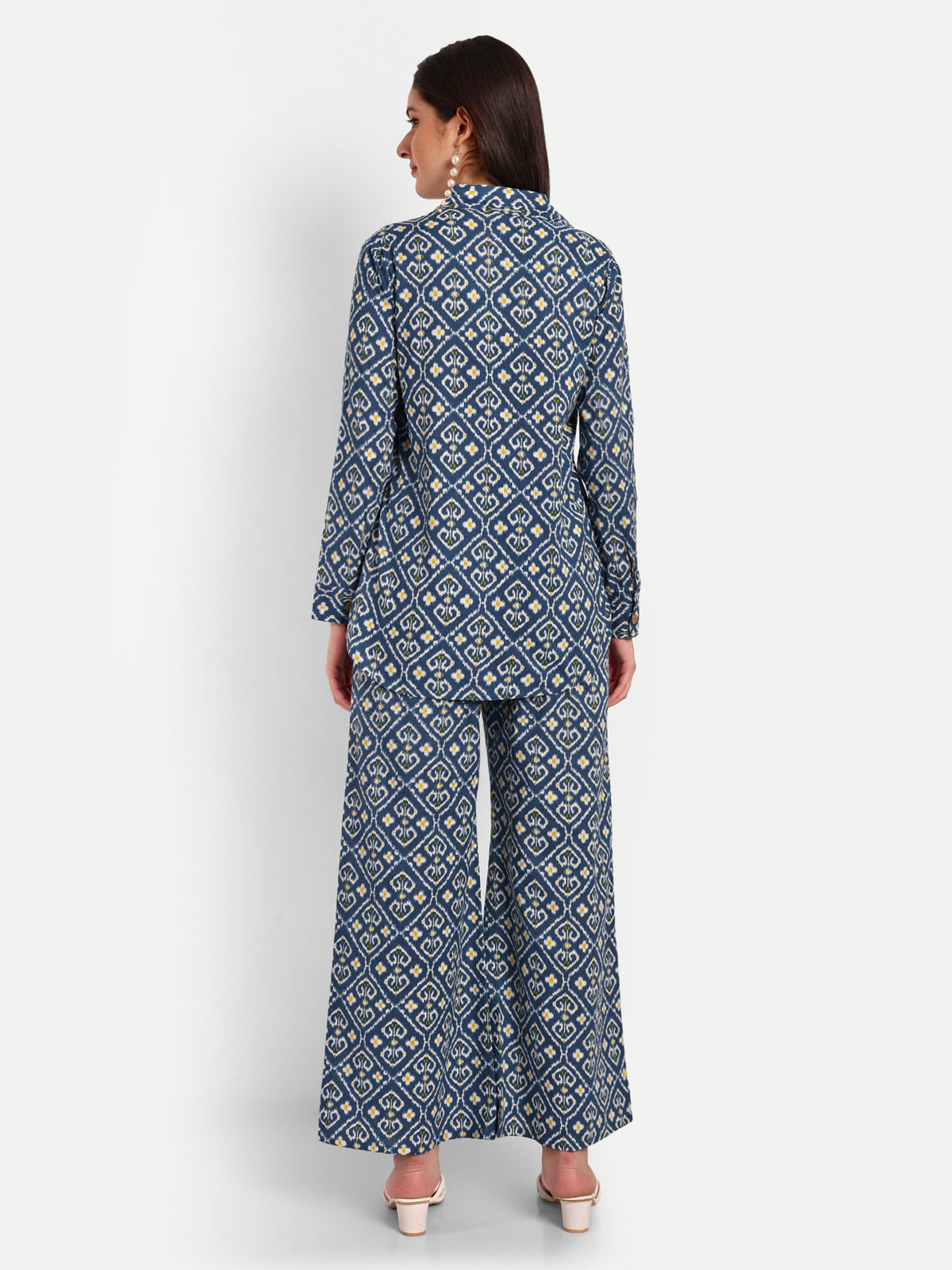 Blue Shirt Style Co-ord Sets